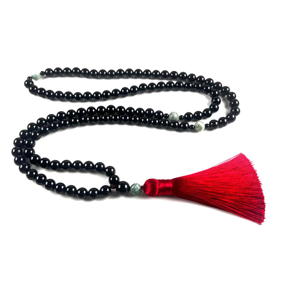 Mala Budista Ónix Negro y Jadeíta