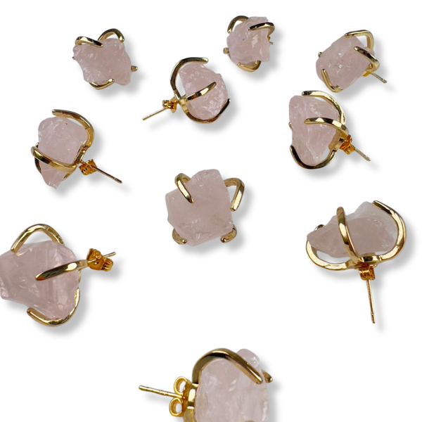 Maxi Aros de Cuarzo Rosado en Bruto