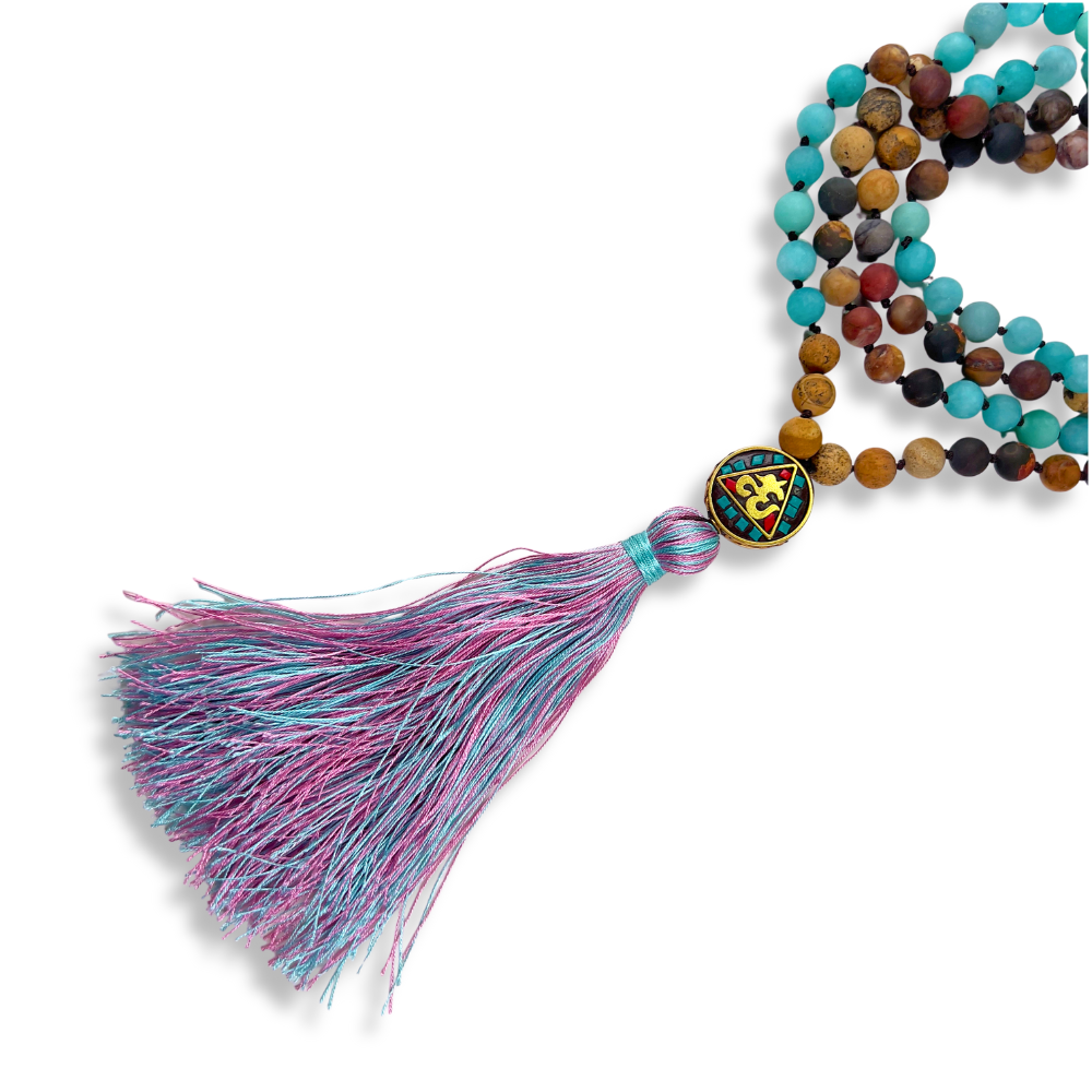 Mala Nepalí de Meditación - Colgante Om