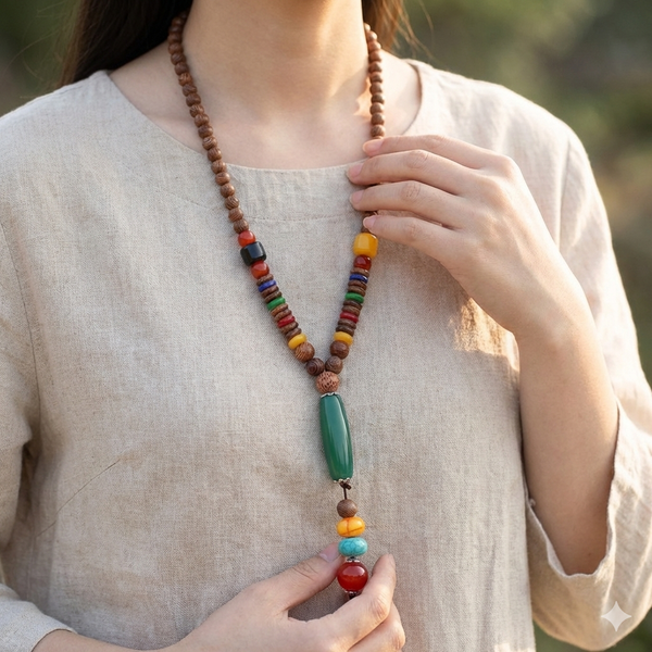 Collar Madera dije Jade <br> Armoniza