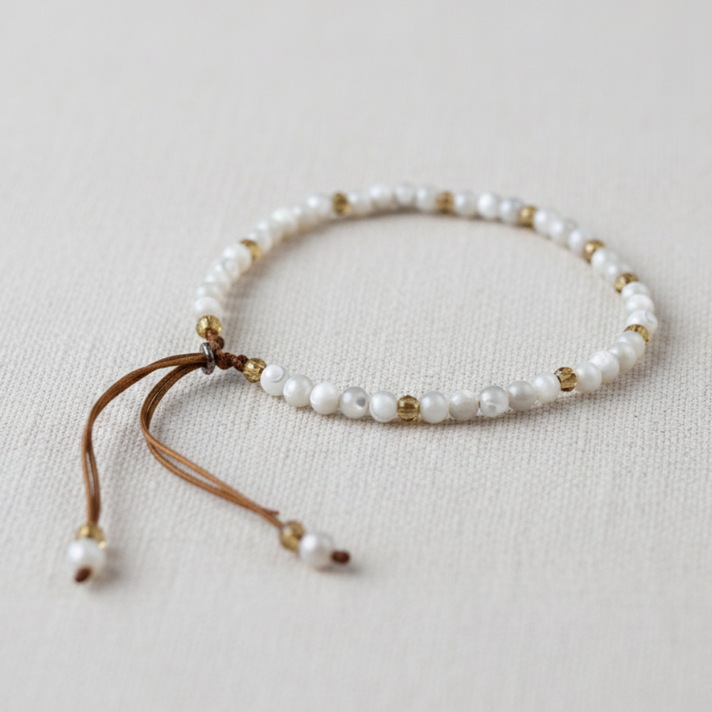 Pulsera Minimalista <br> Fantasía de perlas