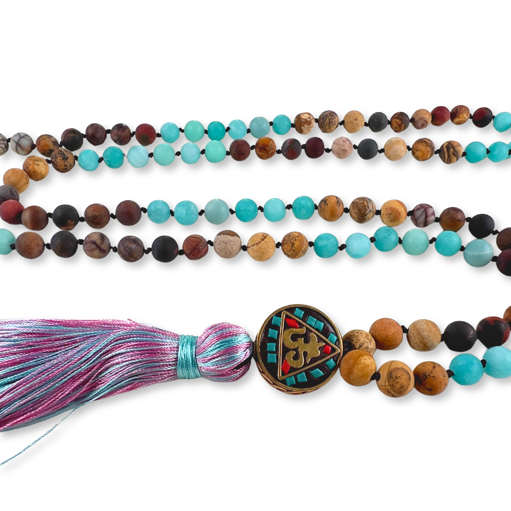 Mala Nepalí de Meditación - Colgante Om