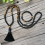 Conjunto Japa Mala Ónix Negro y Ojo de Tigre