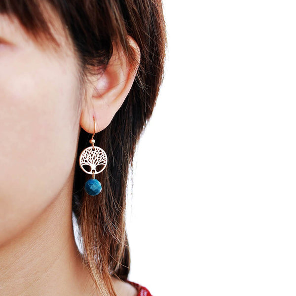 Aros de Apatita Azul y árbol de la vida