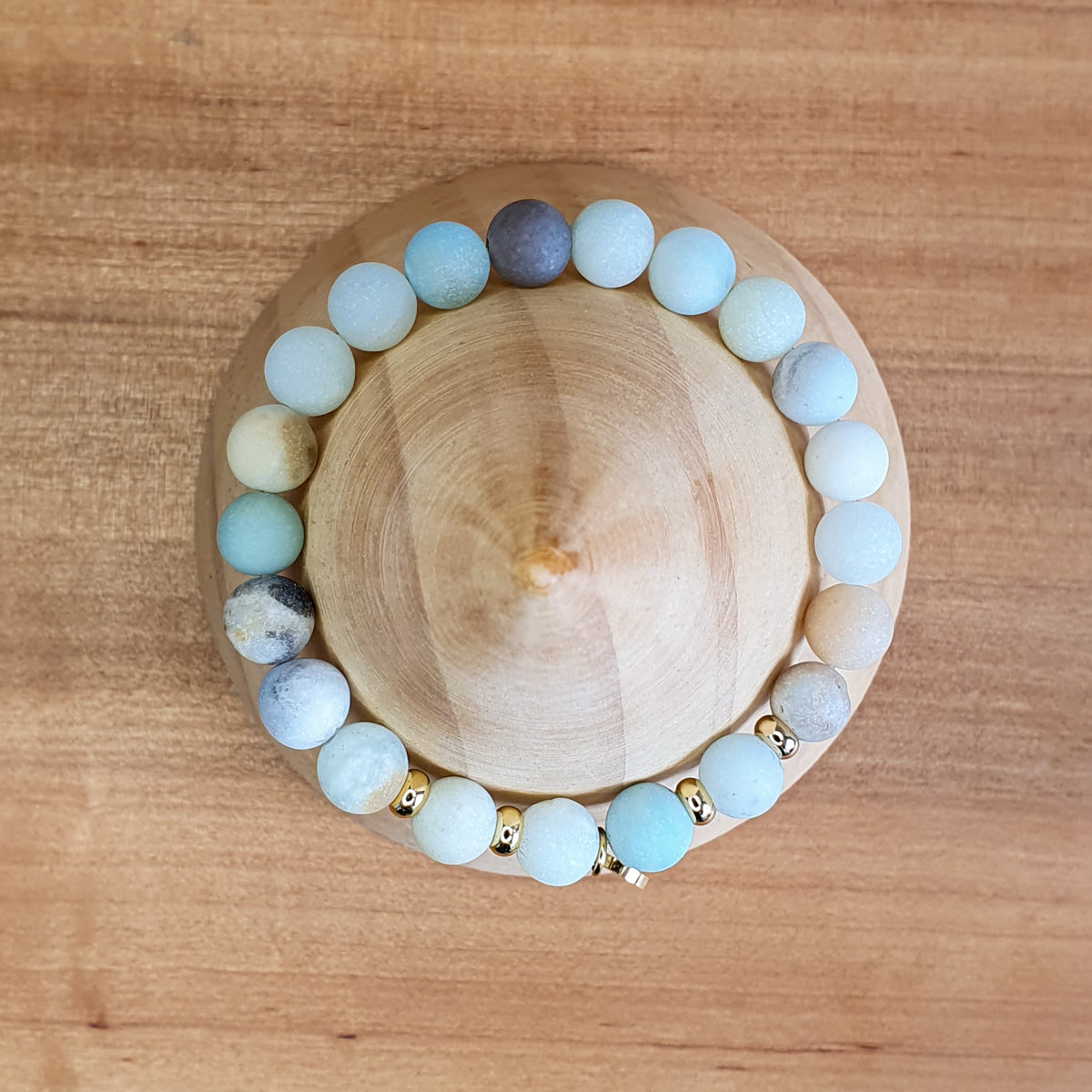 Pulsera Yoga de Amazonita Natural con colgante Elefante