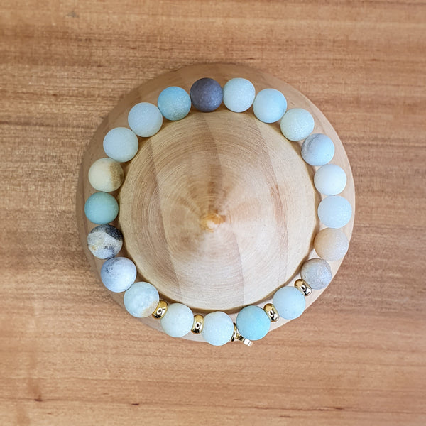 Pulsera Yoga de Amazonita Natural con colgante Elefante