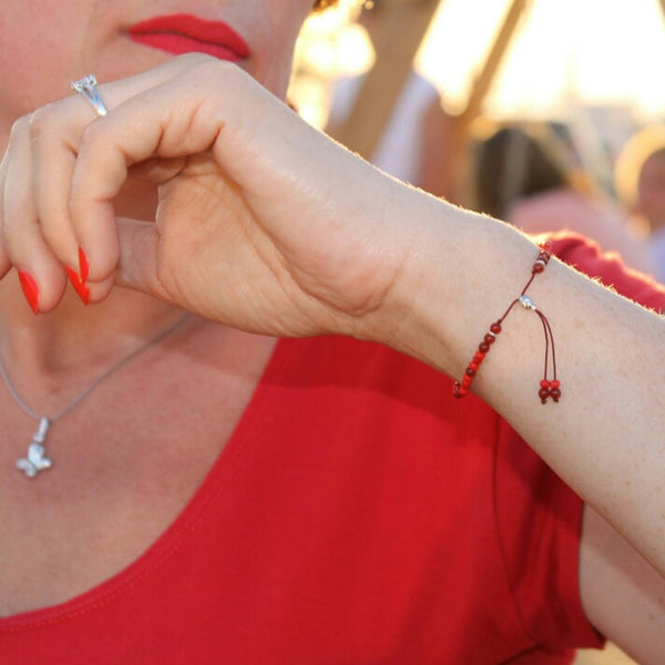 Pulsera de piedra natural 3mm con cuentas de Ónix Rojo