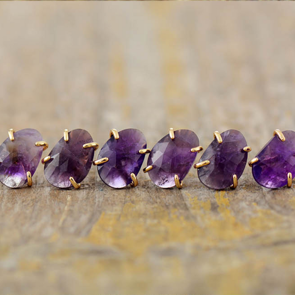 Aros de Amatista Natural <br> Calma y Claridad Interior