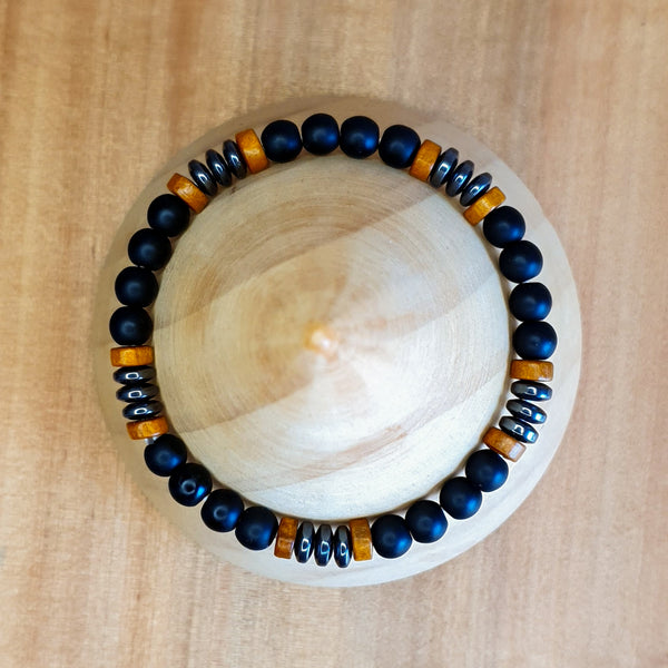 Pulsera cuentas de 6 mm - Hematita