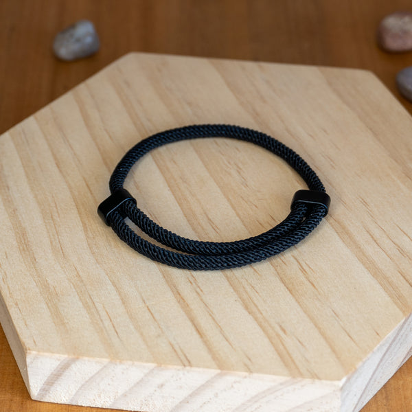 Pulsera Minimalista de Yoga de Cuerda 4mm - Negro