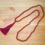 Mala de Rudraksha y Pómulo Rojo<br>Protección y Vitalidad 🔴