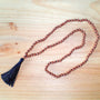 Mala de oración de Rudraksha y pómulo Negro