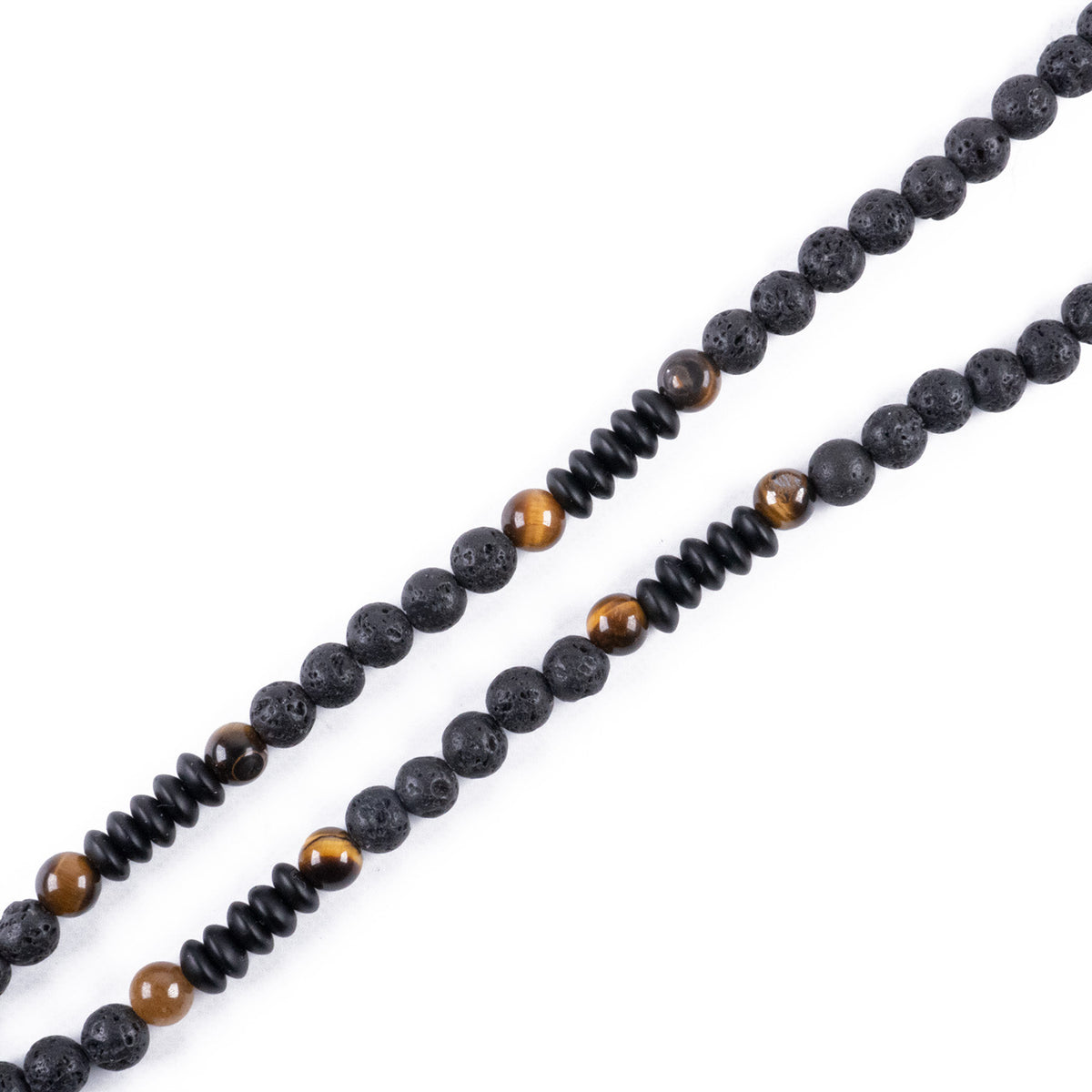 Collar Cabeza de Buda con Ojo de Tigre y Piedra Volcánica