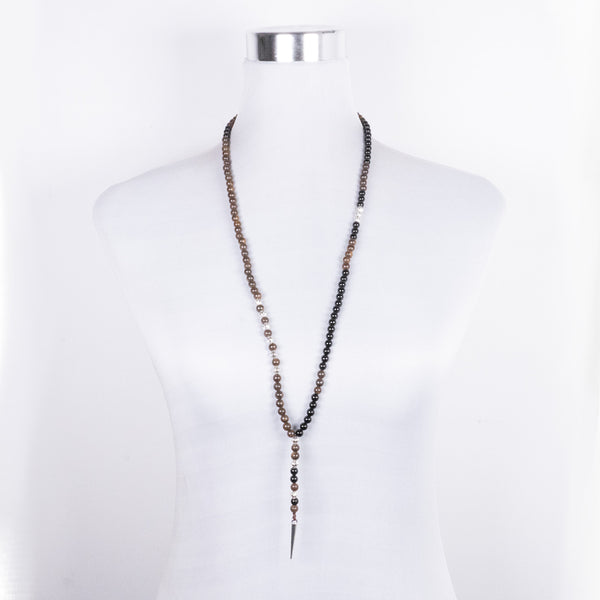 Collar Étnico Punta <br> Ónix y Broncita 🟤