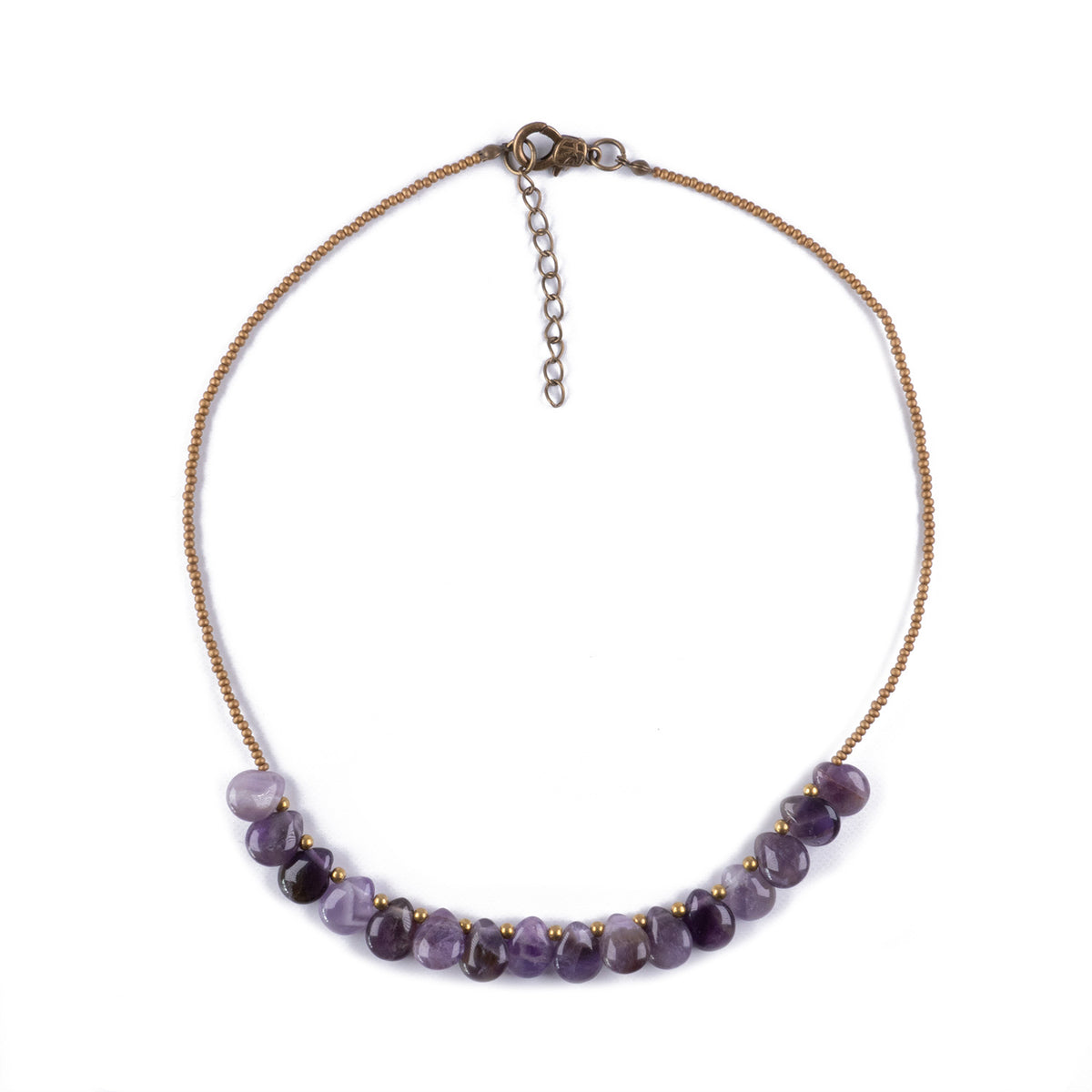 Collar corto Amatista Cuentas semilla 💜
