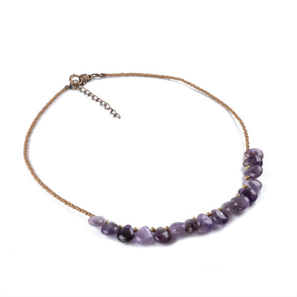 Collar corto Amatista Cuentas semilla 💜