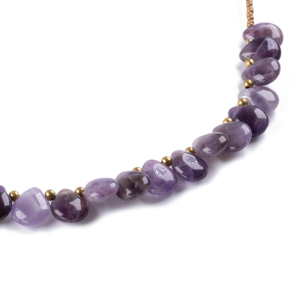 Collar corto Amatista Cuentas semilla 💜