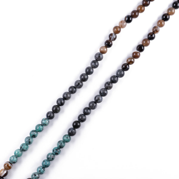 Collar Ónix, Labradorita y Turquesa