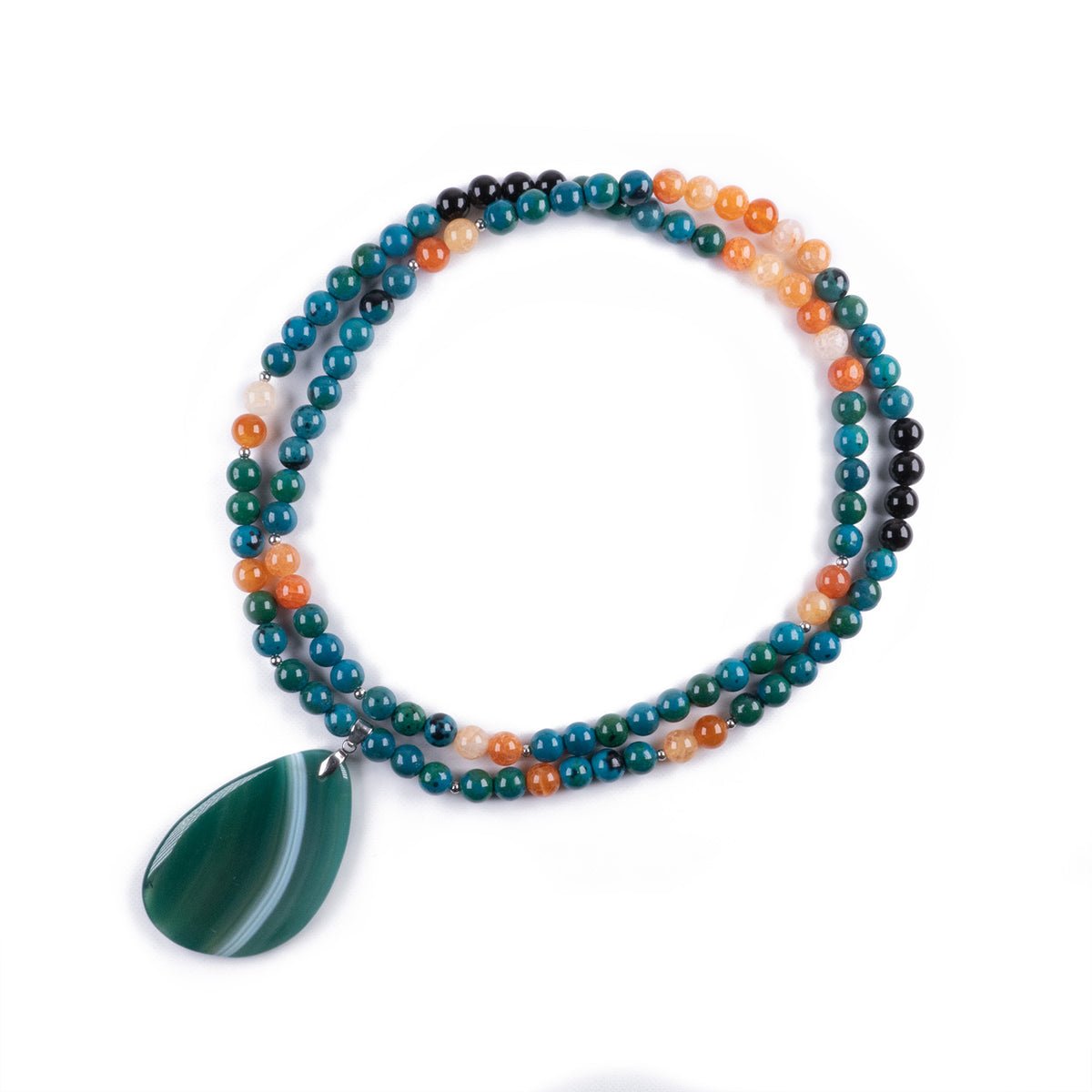 Mala con colgante de Onix Verde para Esperanza y Positividad