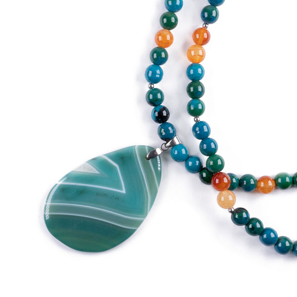 Mala con colgante de Onix Verde para Esperanza y Positividad