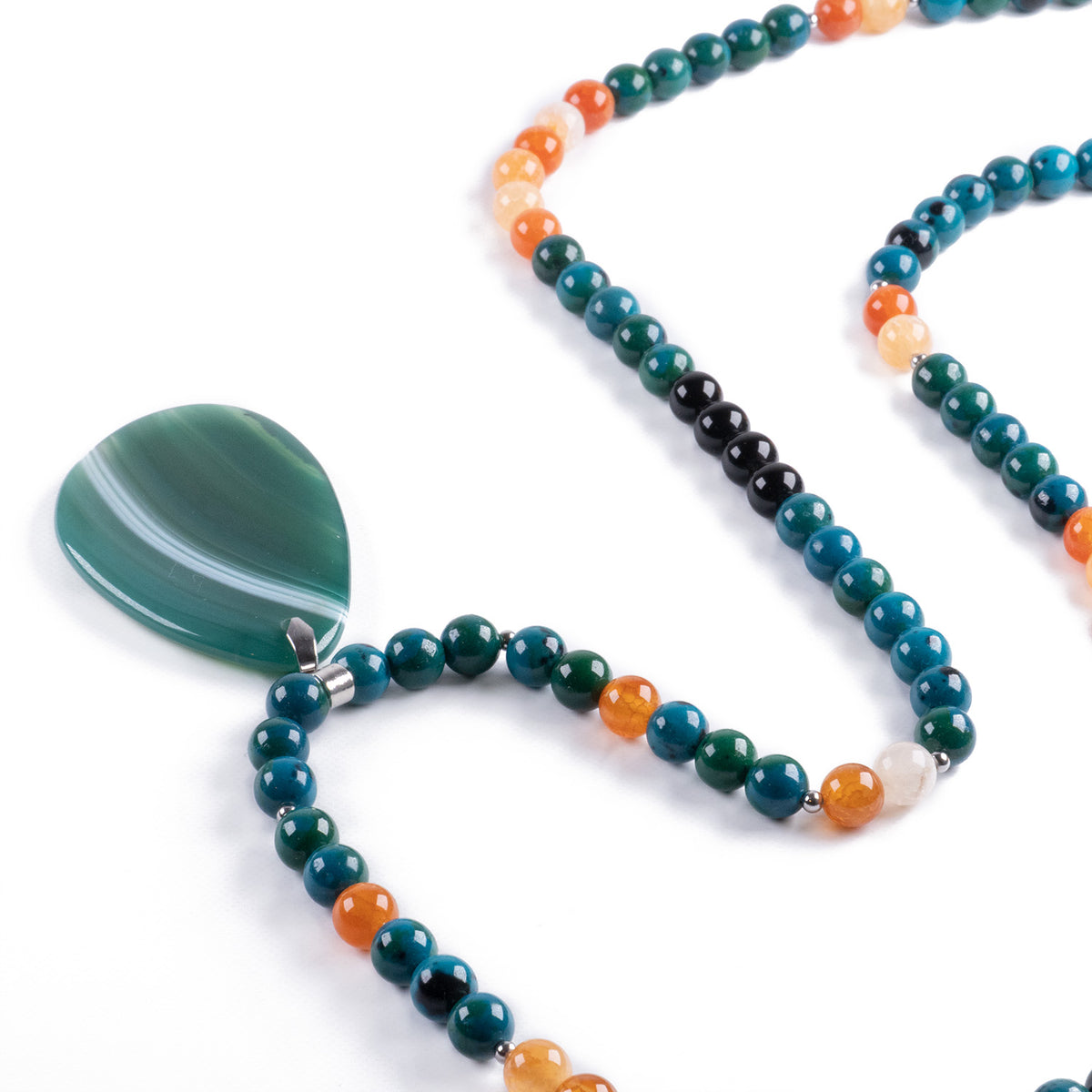 Mala con colgante de Onix Verde para Esperanza y Positividad