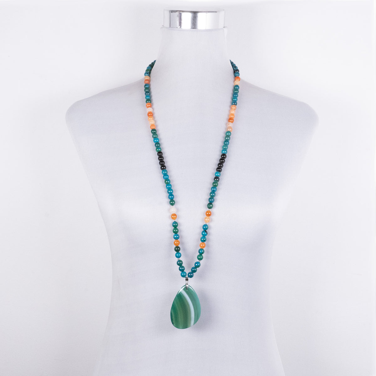 Mala con colgante de Onix Verde para Esperanza y Positividad