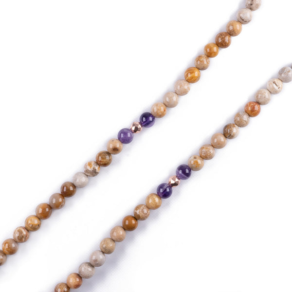 Mala con colgante de Amatista para Emociones y Claridad Mental