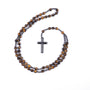 Collar Rosario con Cruz de Hematita y cuentas de 6mm