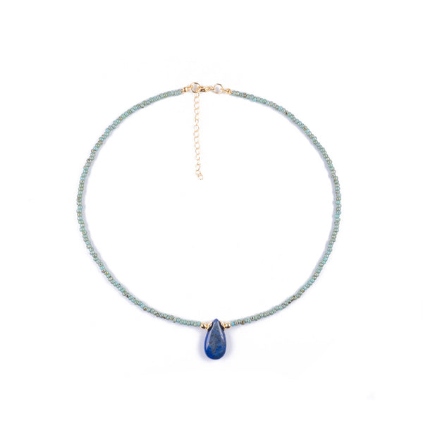 Collar con Colgante de Lapislázuli en forma de gota
