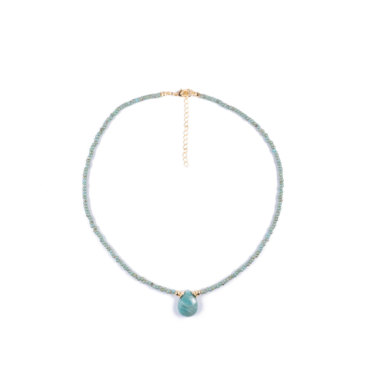 Collar con Colgante de Amazonita en forma de gota