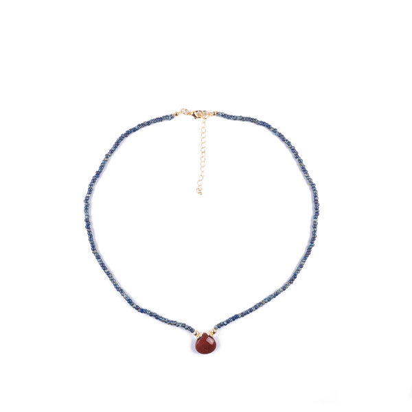 Collar con Colgante de Jaspe Rojo en forma de gota