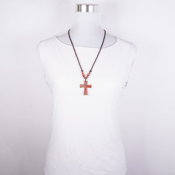 Collar Cruz de Jaspe <br> Fuerza, fe y protección 🔴