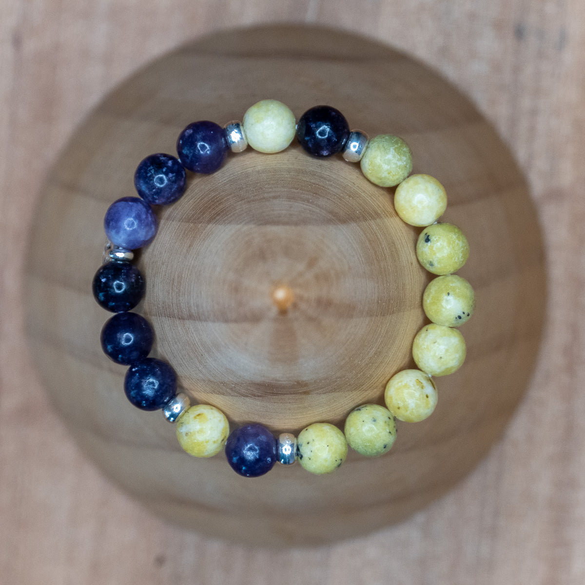 Pulsera relajación <br> Amatista y Howlita