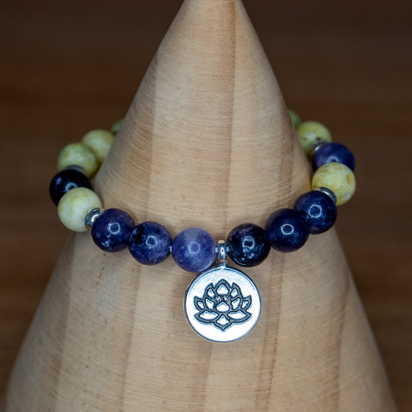 Pulsera relajación <br> Amatista y Howlita