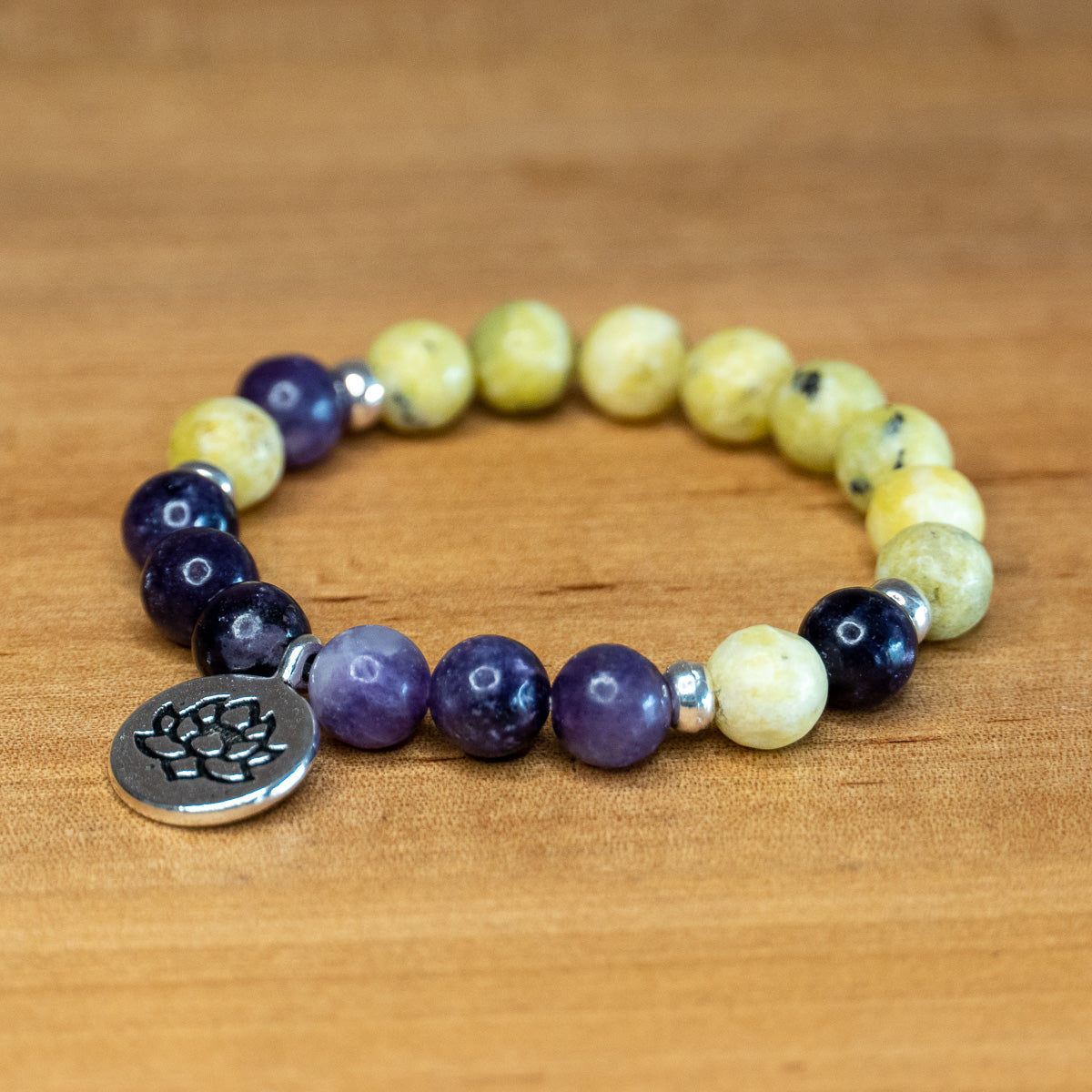 Pulsera relajación <br> Amatista y Howlita