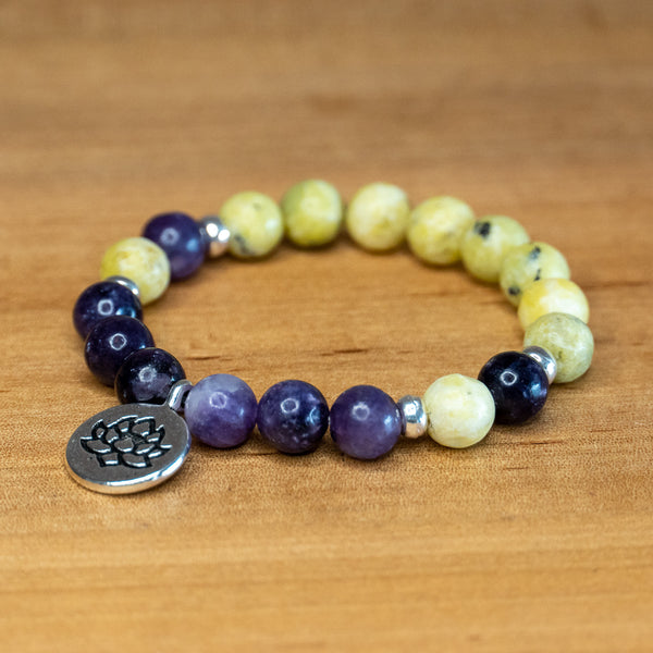 Pulsera relajación <br> Amatista y Howlita
