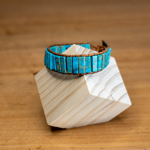 Pulsera Bohemia Turquesa de Piedra Jaspe Natural