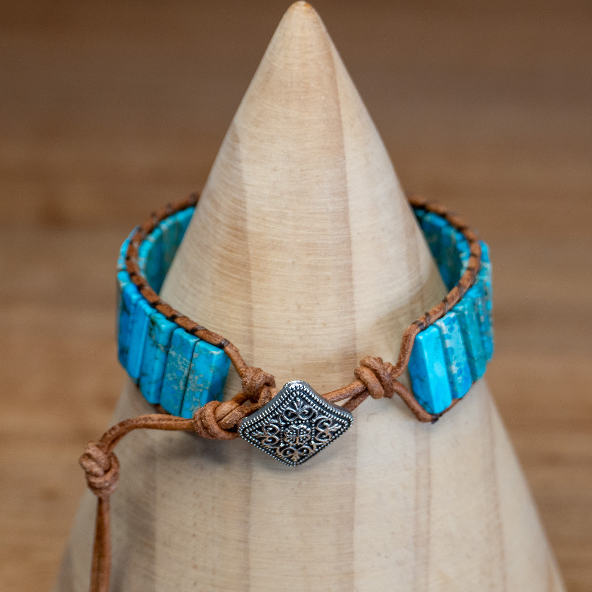 Pulsera Bohemia Turquesa de Piedra Jaspe Natural