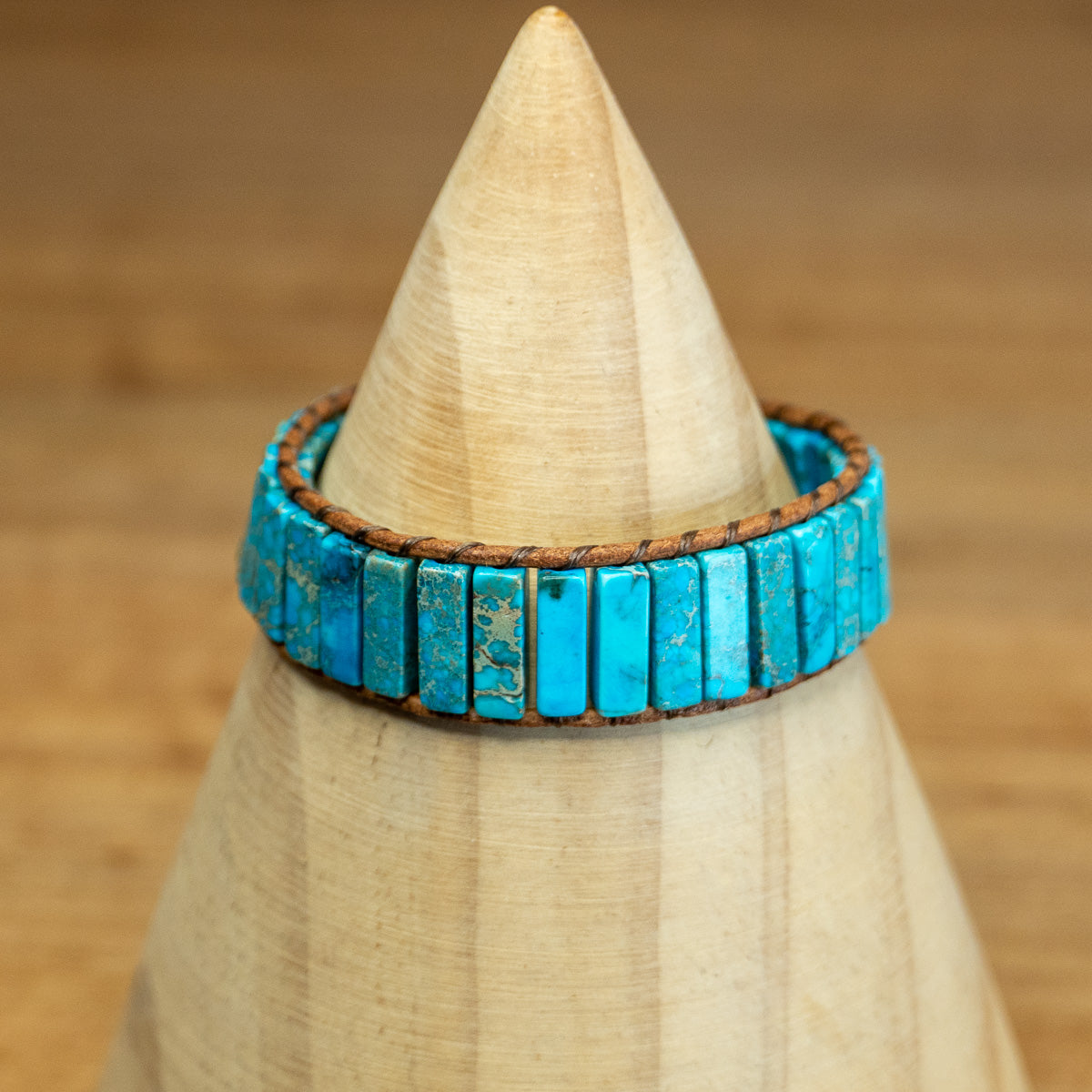 Pulsera Bohemia Turquesa de Piedra Jaspe Natural