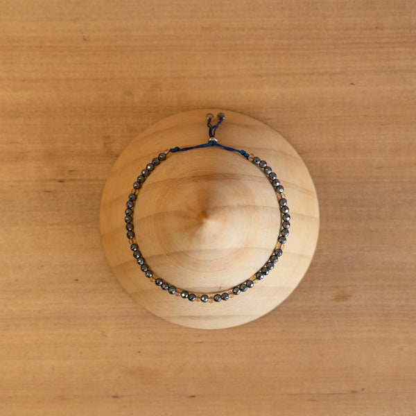 Pulsera de piedra natural 3mm con cuentas de Marcasita