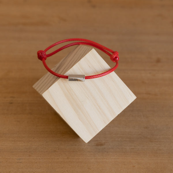 Pulsera Rectángulo plata 925 - Roja