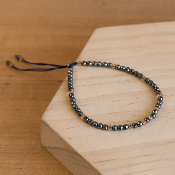 Pulsera de piedra natural 3mm con cuentas de Marcasita