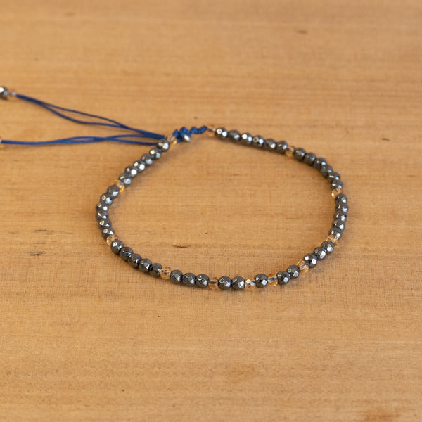 Pulsera de piedra natural 3mm con cuentas de Marcasita