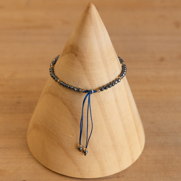 Pulsera de piedra natural 3mm con cuentas de Marcasita