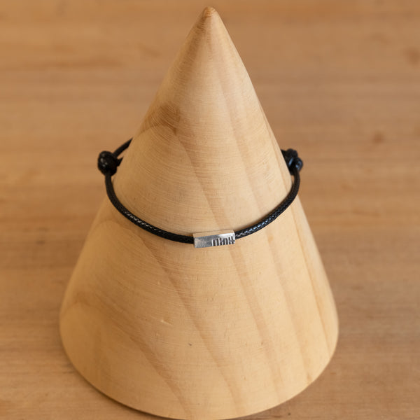 Pulsera Rectángulo plata 925 - Negro