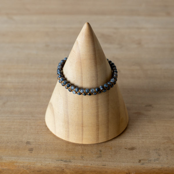 Pulsera Trenzada con Cuentas de Piedra Lunar de 4mm