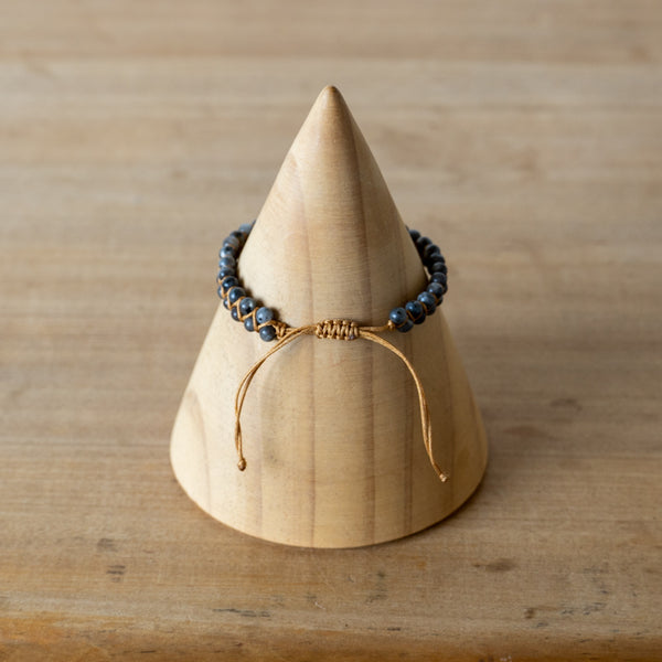 Pulsera Trenzada con Cuentas de Piedra Lunar de 4mm