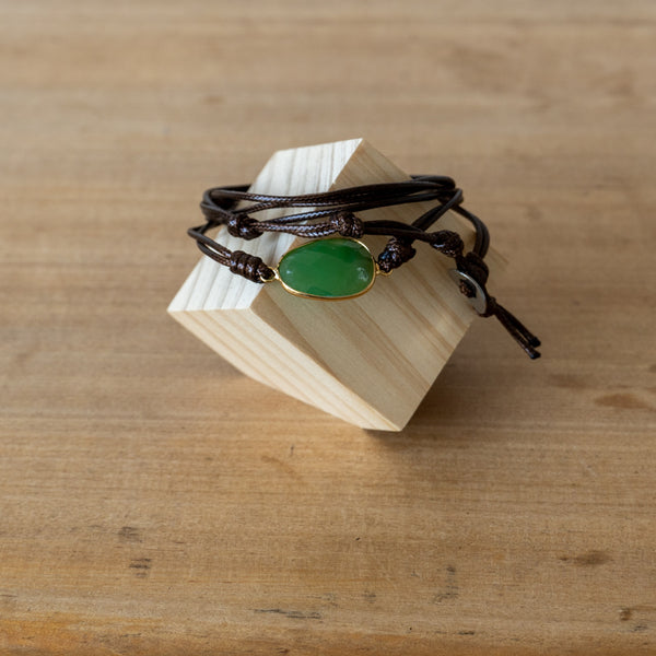 Pulsera Jade Verde<br>Tipo Correa