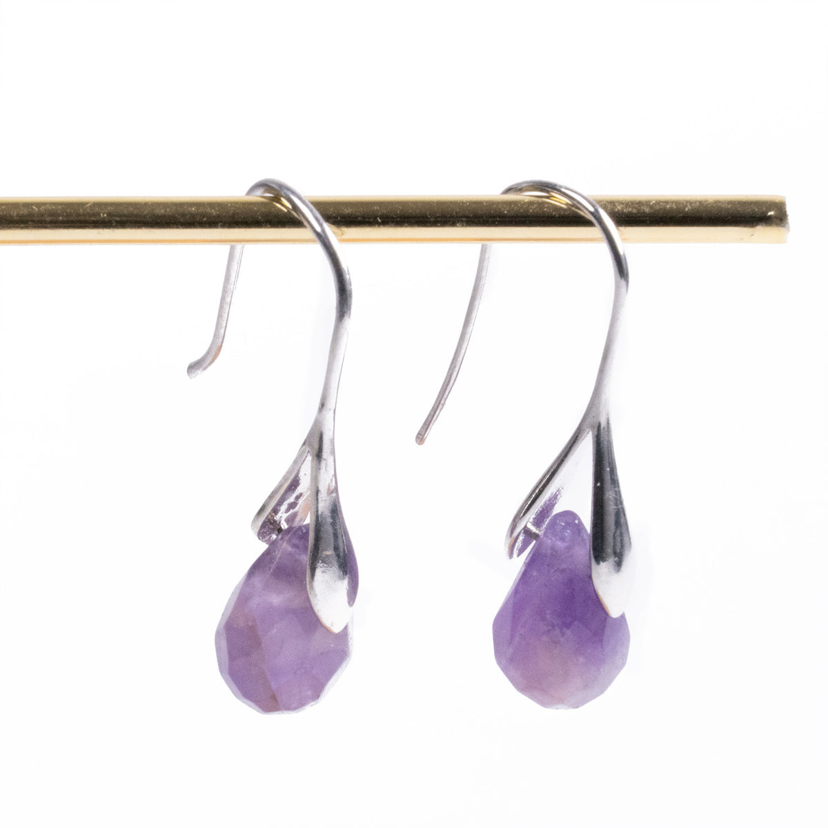 Aros Minimalista de Piedra Amatista