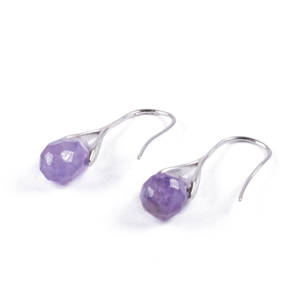 Aros Minimalista de Piedra Amatista